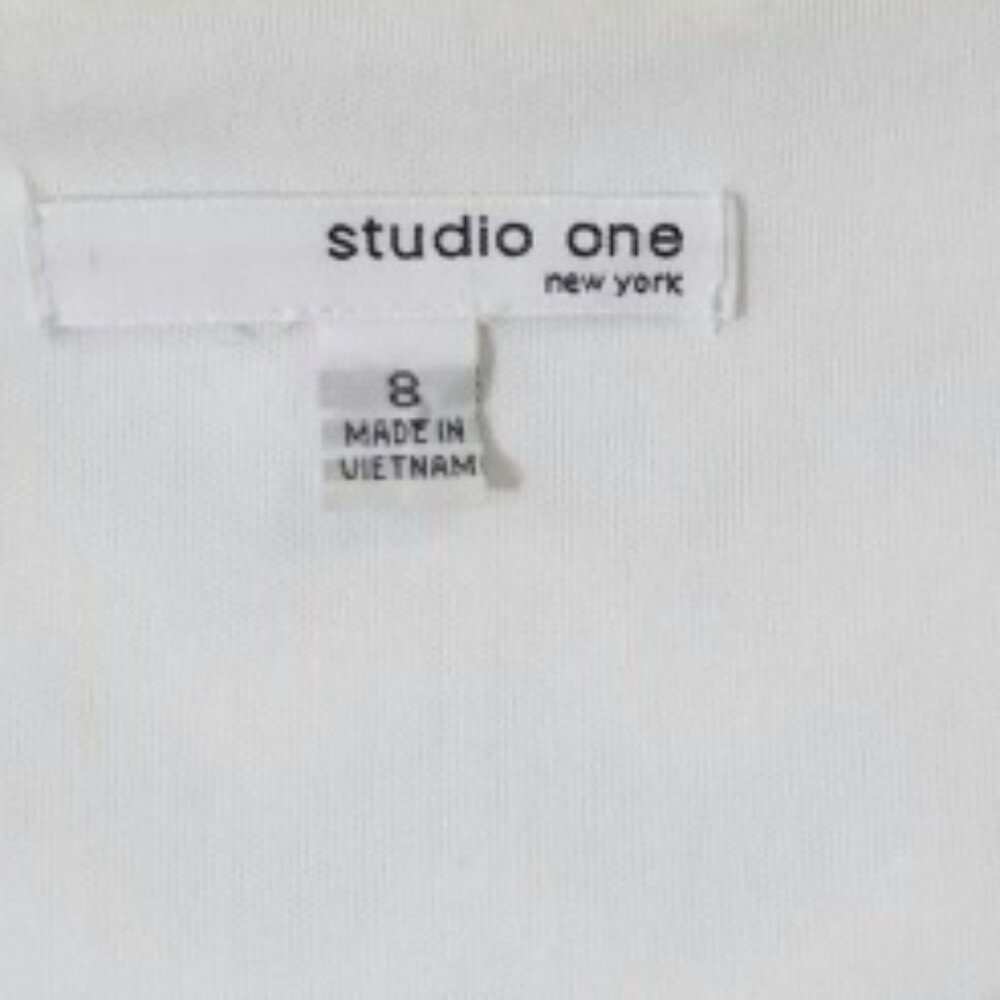 Studio One New York cropped open black/white chevron design jacket - size 8 - Picture 2 of 4